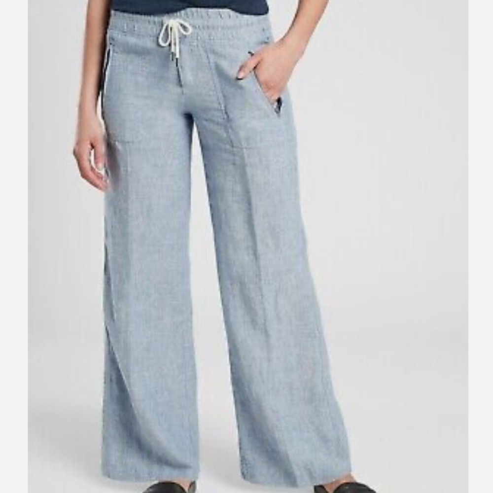 NWT Athleta Cabo Linen wide leg pant